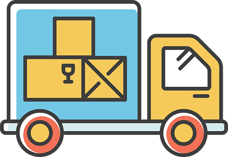 收货rgb颜色图标物流,配送,商品交付服务货物运输,产品供应卡车,工业